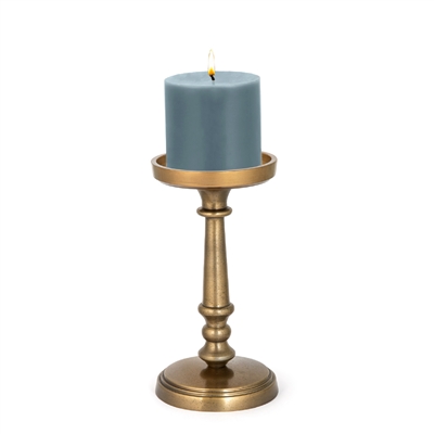 Aluminum Candle Holder in Antique Brass Finish