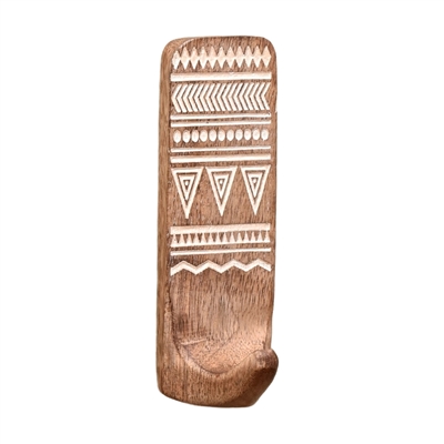 Wooden Etched Adhesive Wall Hook