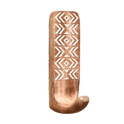 Wooden Etched Adhesive Wall Hook