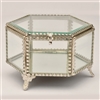 Hexagonal Glass Jewelry & Keepsake Box