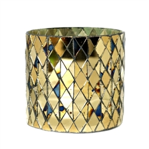 Cylindrical Mosaic Glass Votive Candle Holder