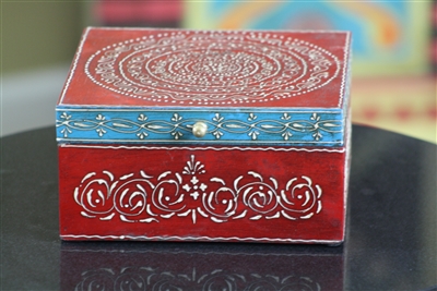 Wooden Jewelry Box (Pink and Blue)