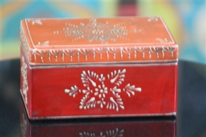 Wooden Jewelry Box (Orange and Red)