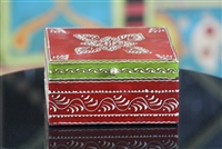 Wooden Jewelry Box (Dark Pink and Green)