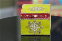 Wooden Jewelry Box (Yellow and Dark Red)