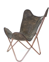 Leather Butterfly Chair (Dark Tan)