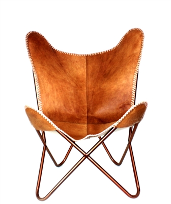 Leather Butterfly Chair (Light Brown)