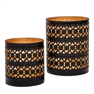 Set of 2 Metal Votive Candle Holders