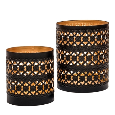 Set of 2 Metal Votive Candle Holders
