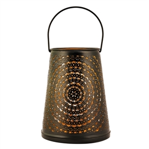 Metal Tealight Candle Holder in Black & Gold Finish -8"H