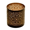 Metal Tealight & Votive Candle Holder (Black & Gold Finish)