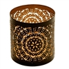 Metal Tealight & Votive Candle Holder (Black & Gold Finish)