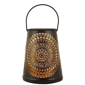 Metal Tealight Candle Holder in Black & Gold Finish