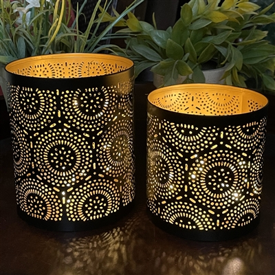 Set of Two Metal Votive Candle Candle Holders