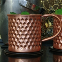 The Hex Hammered Pure Copper Mug - 16 oz