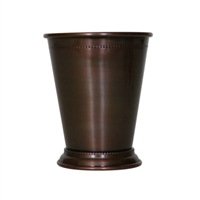 Beaded Pure Copper Mint Julep Cup in Antique Finish - 14 oz