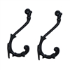 Set of Two Black Iron Wall Hook