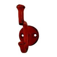 Iron Wall Hook in Distressed Red