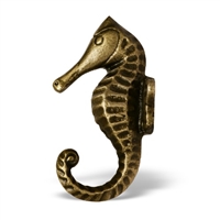 Sea Horse Wall Hook in Antique Brass Finish