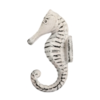 Sea Horse Wall Hook in Distressed White Finish