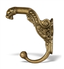 Ornate Tiger Wall Hook in Antique Brass Finish