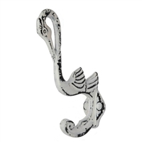 Swan Wall Hook in Distressed White Finish