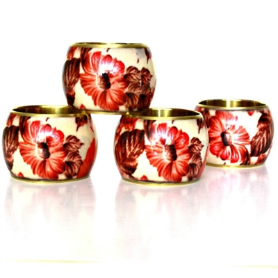 Brass floral napkin ring