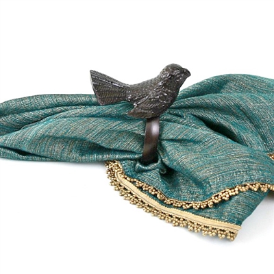 Bird Napkin Ring in Dark Antique Copper Finish (Set of 4)