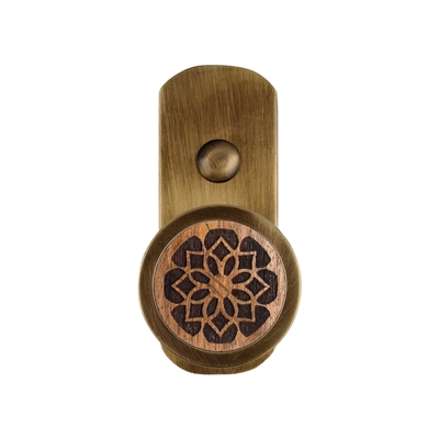 ONEKNOB BROAD WALL HOOK WITH ETCHED WOOD FILLER
