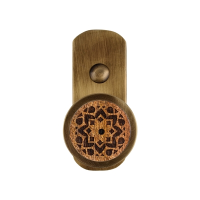 ONEKNOB BROAD WALL HOOK WITH ETCHED WOOD FILLER