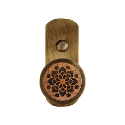 ONEKNOB BROAD WALL HOOK WITH ETCHED WOOD FILLER