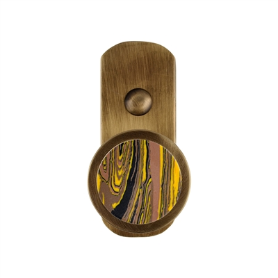 ONEKNOB BROAD WALL HOOK WITH YELLOW STONE FILLER