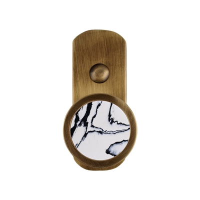 ONEKNOB BROAD WALL HOOK WITH WHITE STONE FILLER