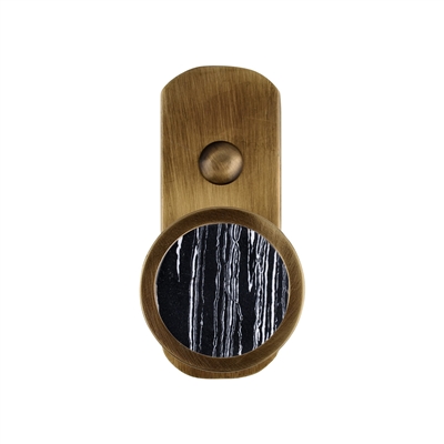 ONEKNOB BROAD WALL HOOK WITH BLACK STONE FILLER