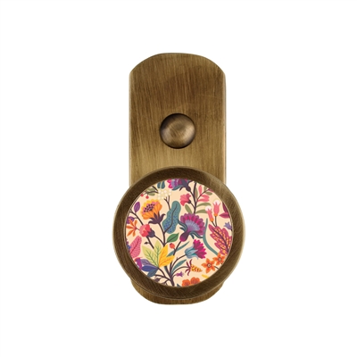 ONEKNOB BROAD WALL HOOK WITH FLORAL STICKER FILLER