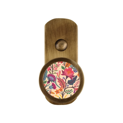ONEKNOB BROAD WALL HOOK WITH FLORAL STICKER FILLER
