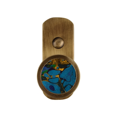 ONEKNOB BROAD WALL HOOK WITH BLUE MARBLE STICKER FILLER