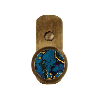 ONEKNOB BROAD WALL HOOK WITH BLUE MARBLE STICKER FILLER