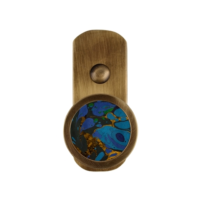 ONEKNOB BROAD WALL HOOK WITH BLUE MARBLE STICKER FILLER