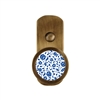ONEKNOB BROAD WALL HOOK WITH BLUE FLORAL STICKER FILLER