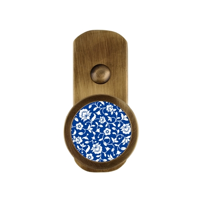 ONEKNOB BROAD WALL HOOK WITH BLUE FLORAL STICKER FILLER