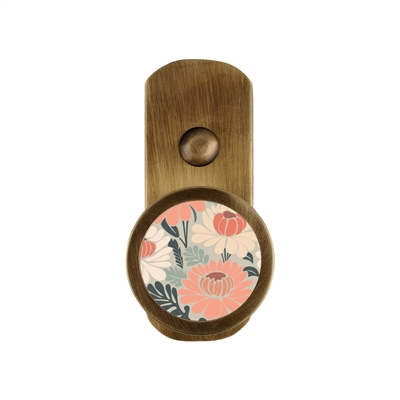 ONEKNOB BROAD WALL HOOK WITH FLORAL STICKER FILLER