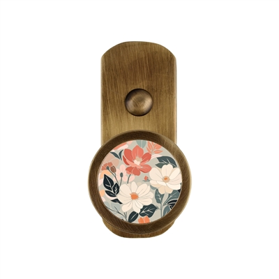 ONEKNOB BROAD WALL HOOK WITH FLORAL STICKER FILLER