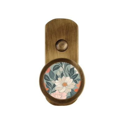 ONEKNOB BROAD WALL HOOK WITH FLORAL STICKER FILLER