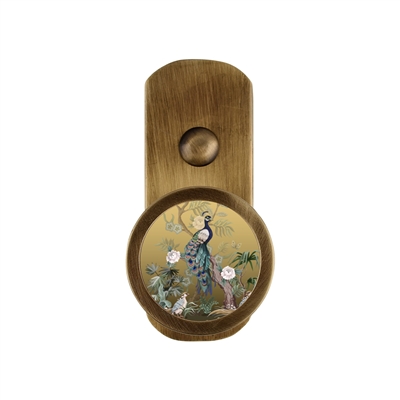 ONEKNOB BROAD WALL HOOK WITH PEACOCK STICKER FILLER