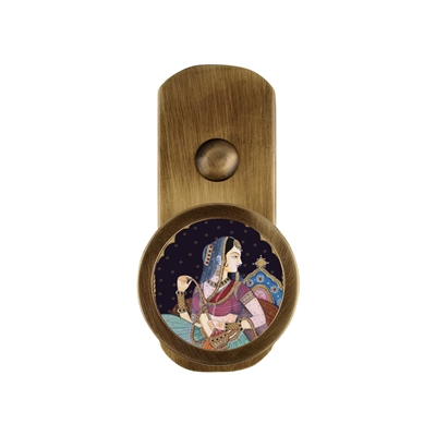 ONEKNOB BROAD WALL HOOK WITH MUGHAL ART STICKER FILLER