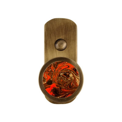 ONEKNOB BROAD WALL HOOK WITH RED MARBLE STICKER FILLER