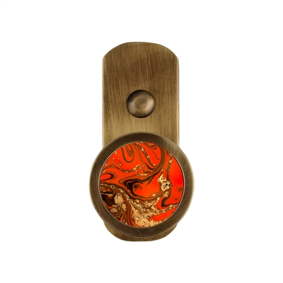 ONEKNOB BROAD WALL HOOK WITH RED MARBLE STICKER FILLER