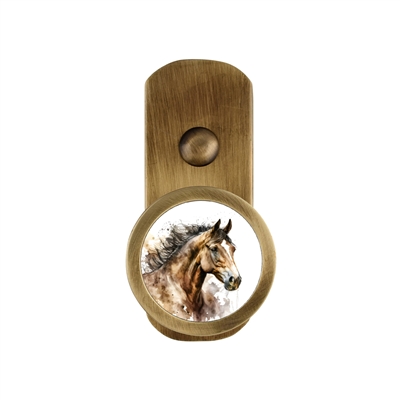 ONEKNOB BROAD WALL HOOK WITH HORSE PRINT STICKER FILLER