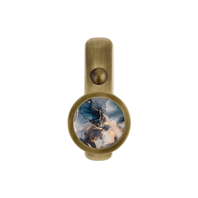 ONEKNOB SLIM WALL HOOK WITH GRAY GOLD MARBLE PRINT STICKER FILLER